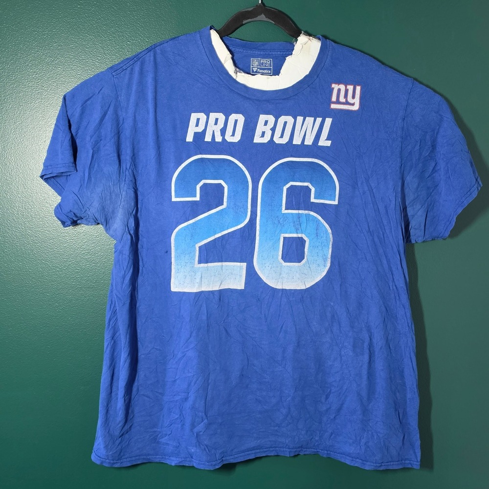 NFL Pro Line Fanatics NY Giants Saquon Barkley Pro Bowl Shirt Blue Mens XXL